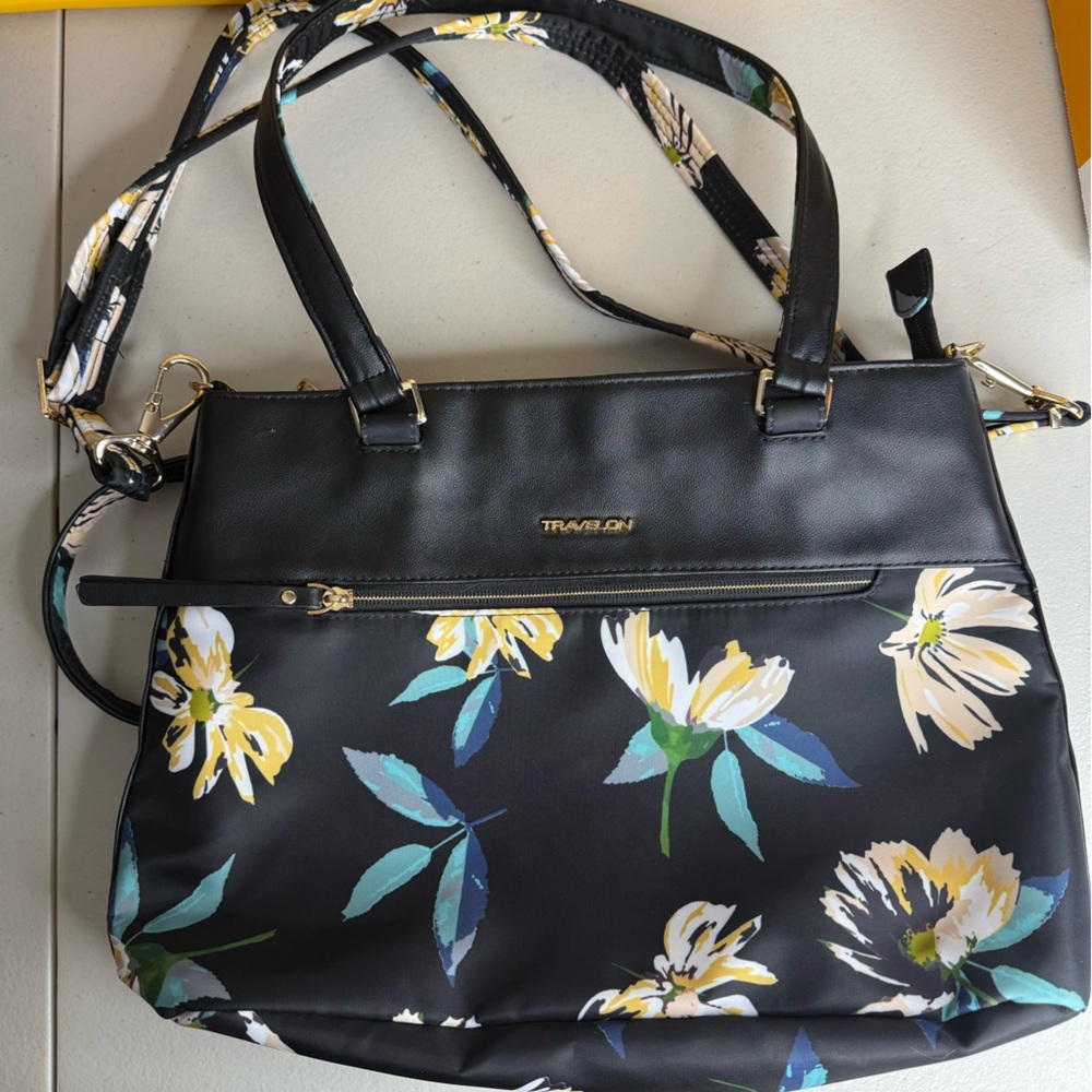 Travelon Black Floral Women's Bag